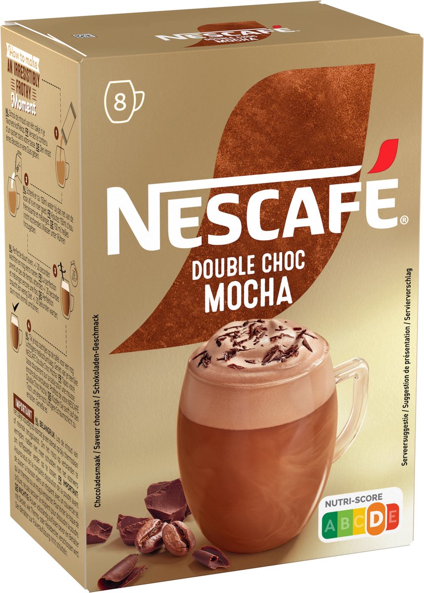 Caffè solubile mocka doppio cioccolato Nescafé - 6 scatole x 8 buste