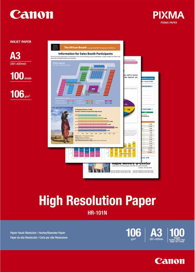 Papel de alta resolución Canon hr-101n a3, 100 hojas
