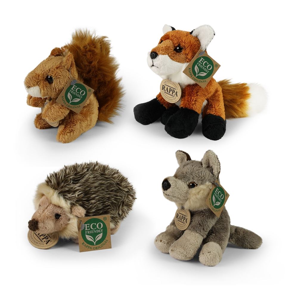 Peluche animali del bosco assortiti 15 cm ecologici