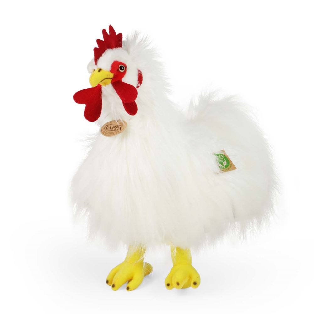 Peluche gallo bianco 33 cm eco-friendly