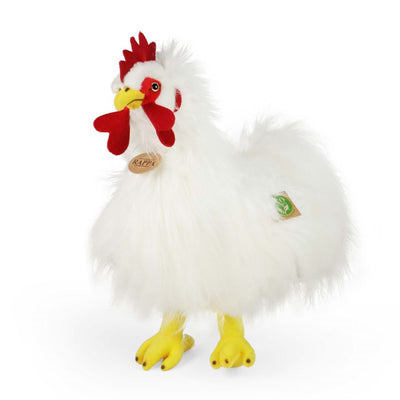 Plush white rooster 33 cm eco-friendly