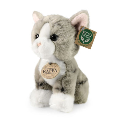 Peluche gatto grigio 18 cm ecologico