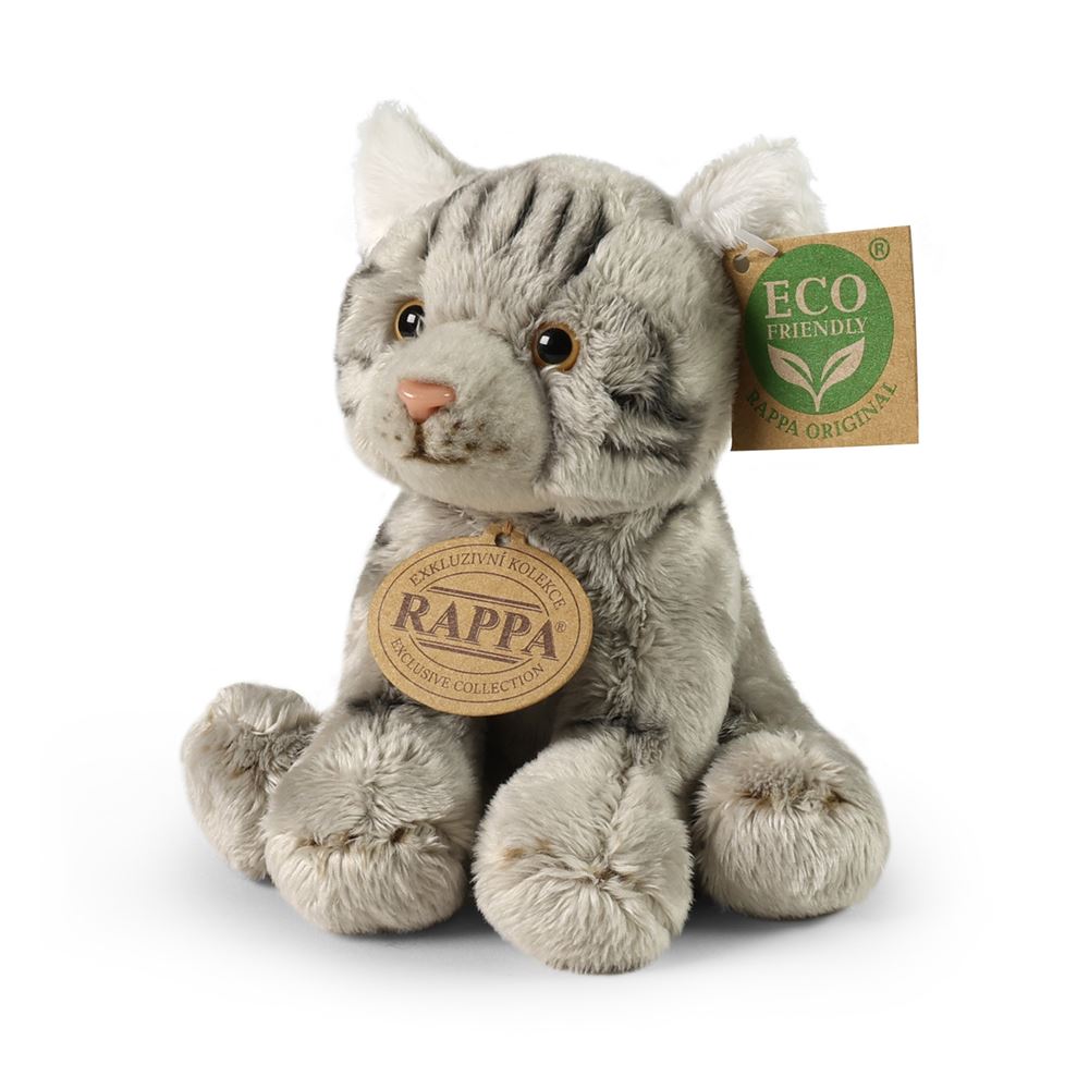 Peluche gatto grigio 14 cm ecologico