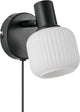 Nordlux milford mini-wandlamp-e14-opaal glas zwart