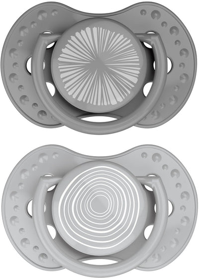 Ciuccio Difrax lovi dinamico - di classe - da 0 a 6 mesi - grigio - 2 pezzi