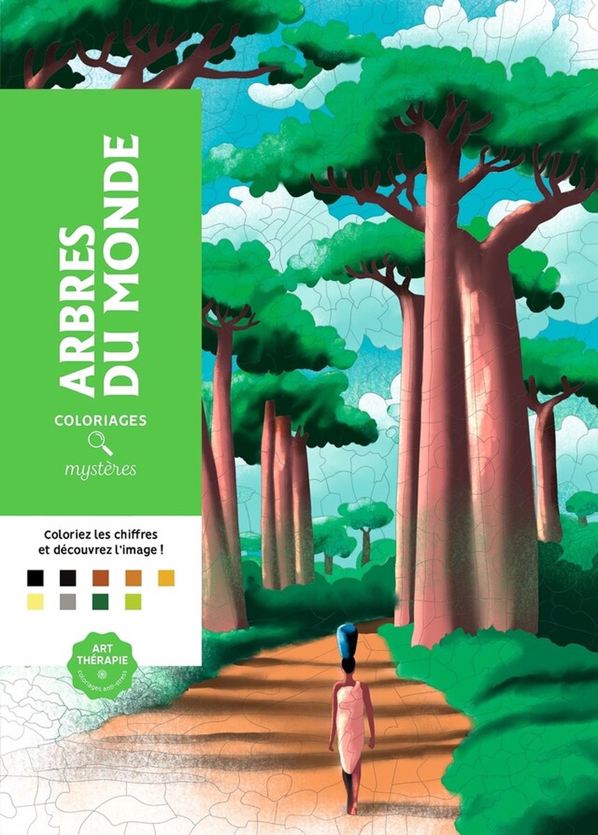 Hachette eroi coloriages mystères - arbres du monde - libro da colorare per numero - hachette