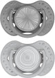 Difrax lovi pacifier dynamic - classy - 0 to 6 months - gray - 2 pieces