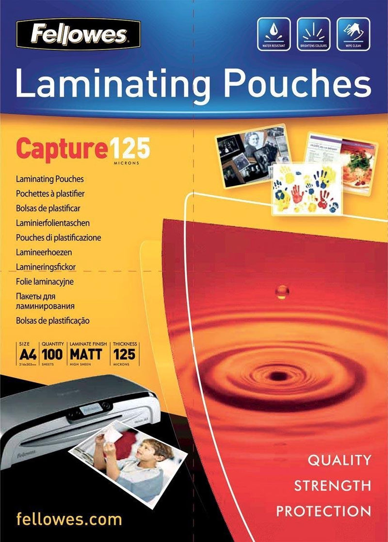 Buste per plastificazione Fellowes A4 125 micron opache, 100 pezzi