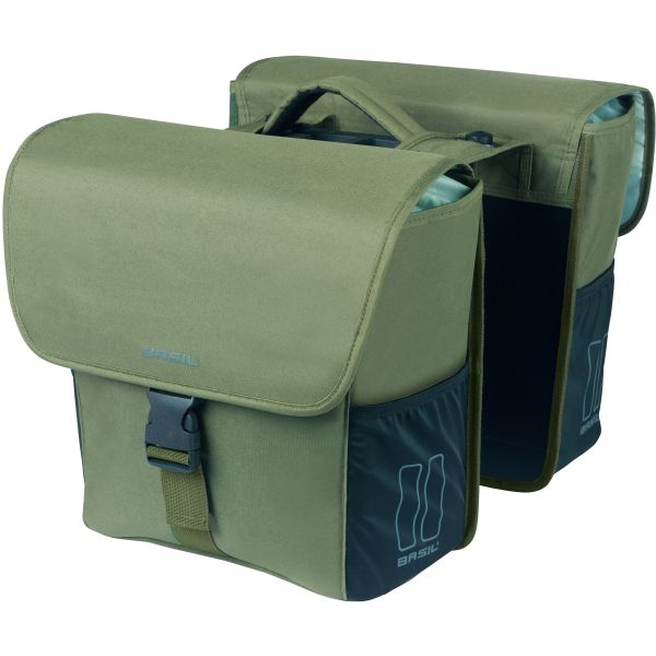 Borsa per biciclette a doppia bicicletta Basil Go Mik 32 litri 14 x 27 x 31 cm Verde scuro