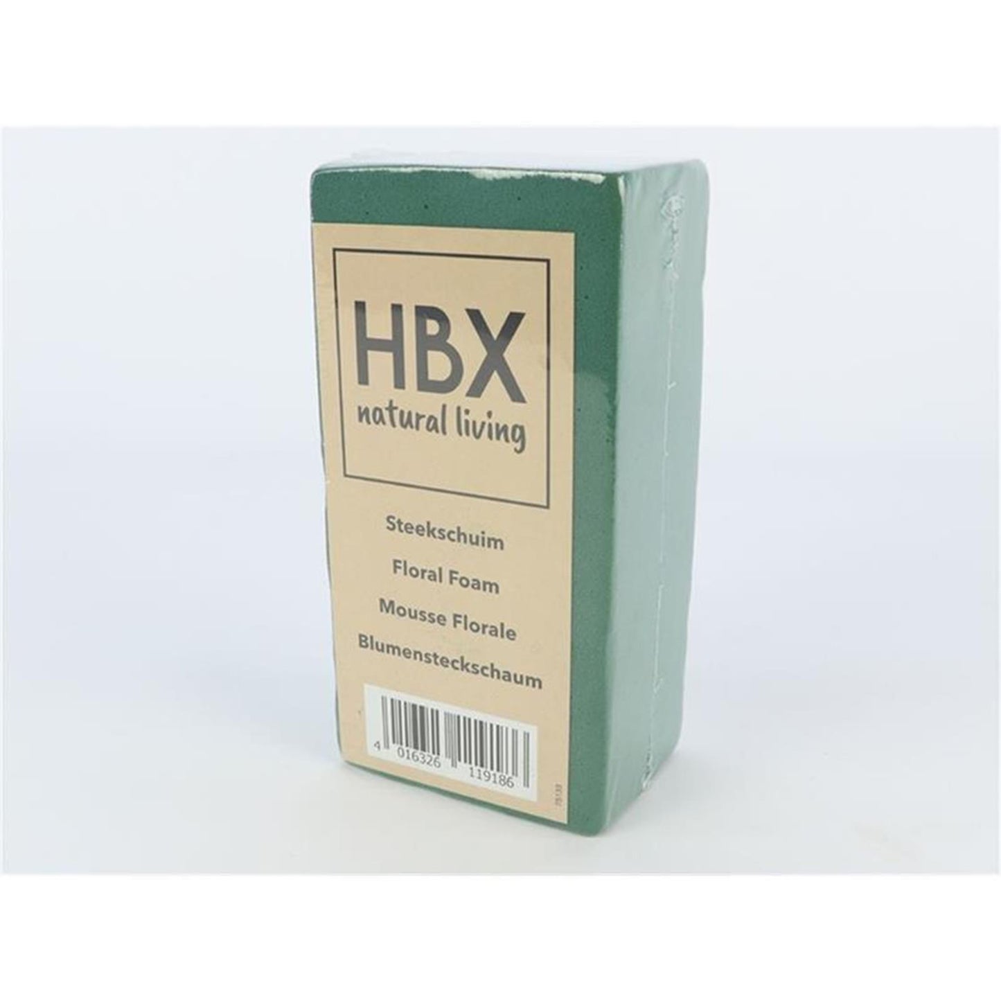 HBx bloque húmedo de espuma floral natural living 20x10x7,5 cm empaquetado