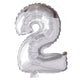 Globos globo foil número '2' plateado 40cm