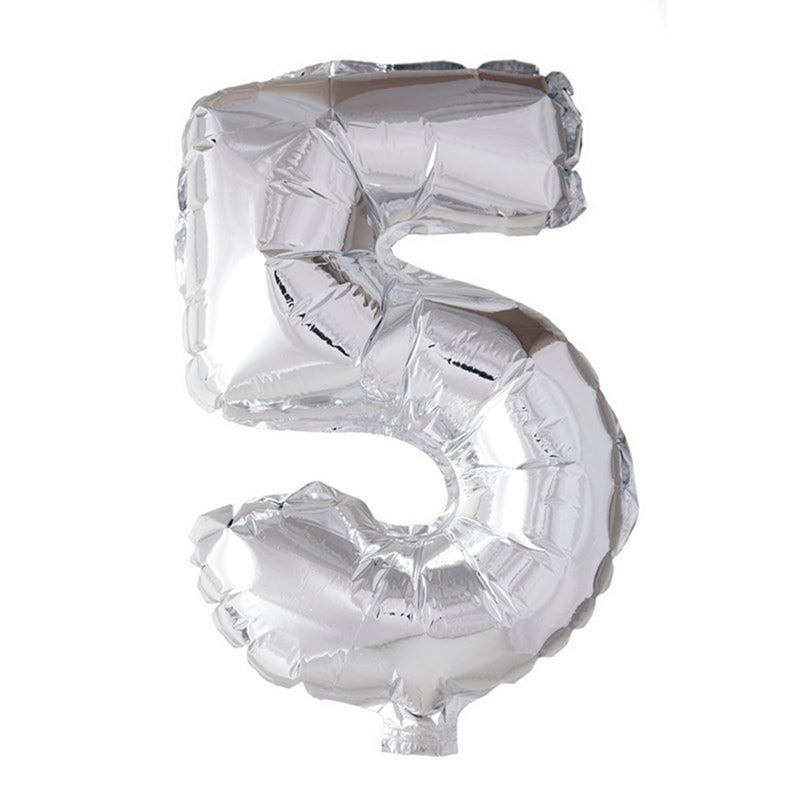 Globos globo foil número '5' plateado 40cm