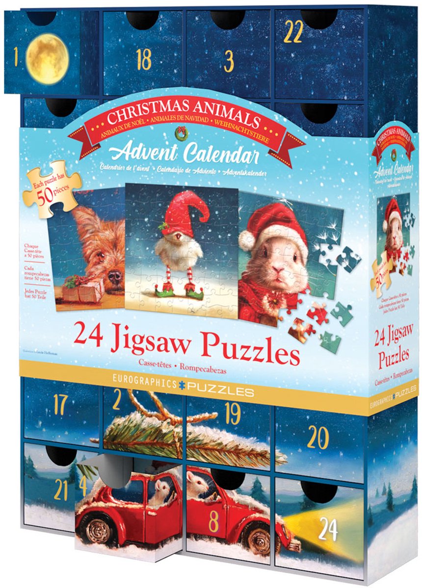 Eurographics - calendario dell'avvento, natale di heffernan [calendario dell'avvento, natale di heffernan] - lucia heffernan - 24×50 pezzi 12,5×12,5 cm (l×a) - puzzle