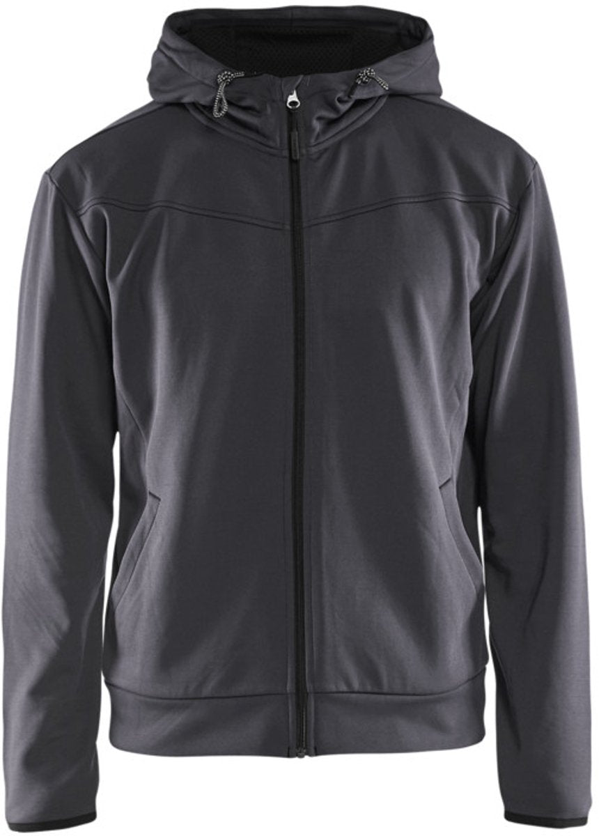 Blåkläder 3363-2526 hoodie met rits medium grijs zwart - maat 4xl