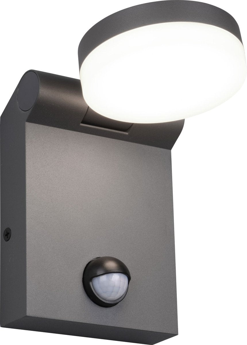 Trio adour - wandlamp - antraciet - incl. 1x smd 7,5w - aanspasbaare lichtkleur - bewegingssensor - buitenverlichting - ip44