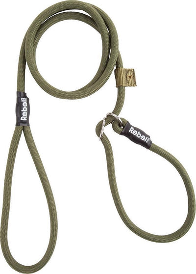 Guinzaglio per cani Rebel Petz - guinzaglio da addestramento - verde militare - s - 8 mm x 140 cm
