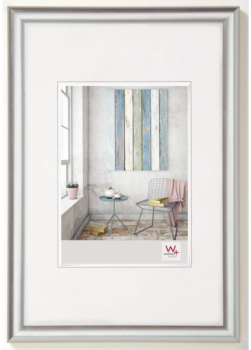 Walther trendstyle - kunststof lijst - fotoformaat 20x30 cm - zilver