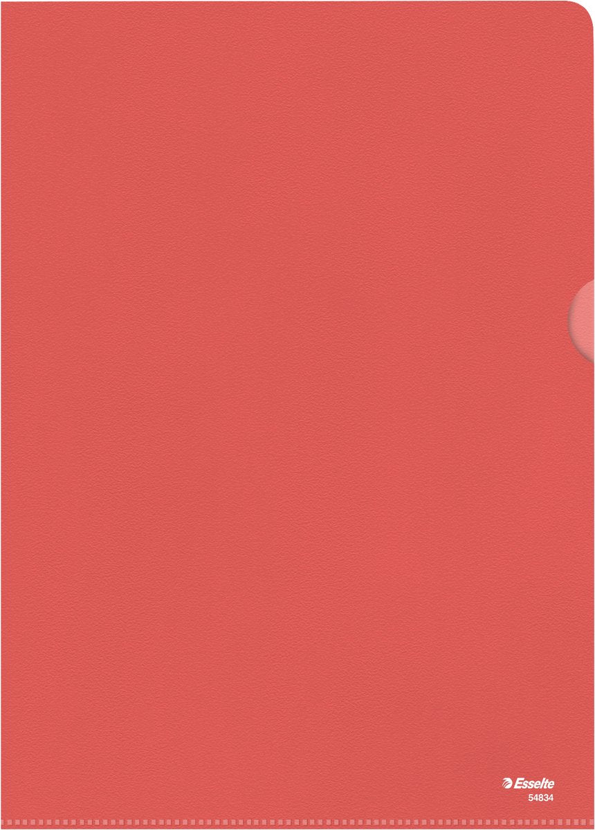 Esselte standaard zichtmap a4 - 0,11mm pp folie - 100 stuks - rood