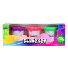 Incredibile slime fresco 3 pezzi assortiti viola, verde, rosa | 4 pezzi