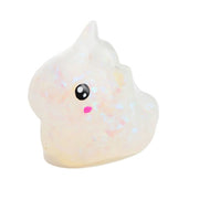 Fun knijpdier 15 cm aqua blob met glitterlint 4 assorti - afbeelding 2