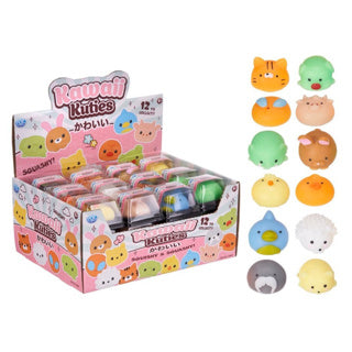 Kawaii cuties squishy mochi animali 12 asst | 36 pezzi