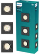 Philips led philips peridot inbouwspot - gu10 fitting - zwart - vierkant - richtbare spot - 3-pack