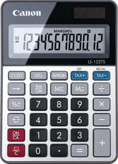 Calcolatrice elettronica da ufficio Canon per dipartimenti finanziari ls 122ts double silver