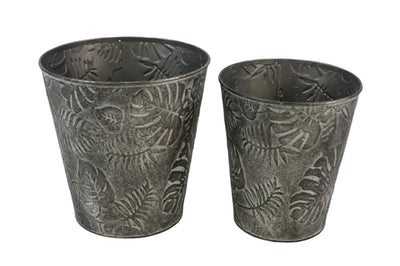 HBx natural living macetero floresta zinc juego de 2