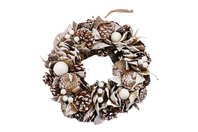 Hbx ghirlanda vivente naturale Northern Glow Snow d30cm bianco