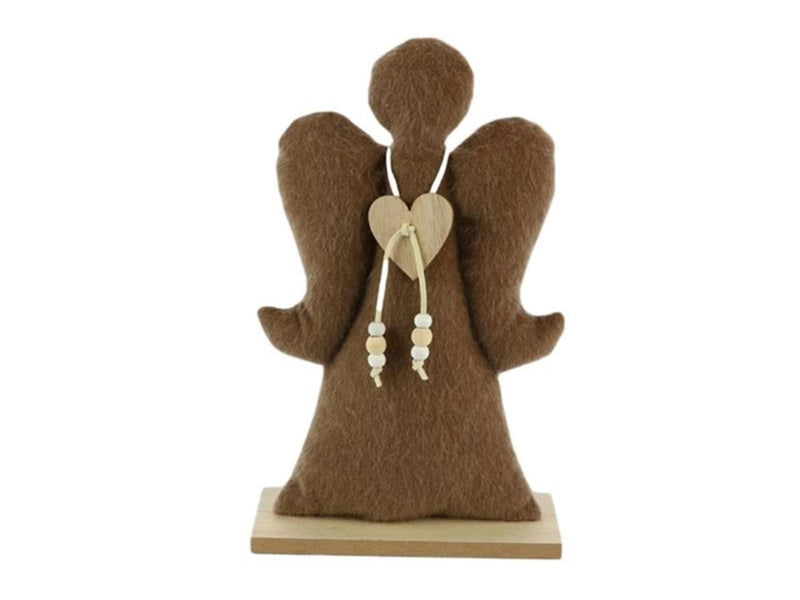 Hbx natural living beeld engel textiel 15,5x6x25,5cm