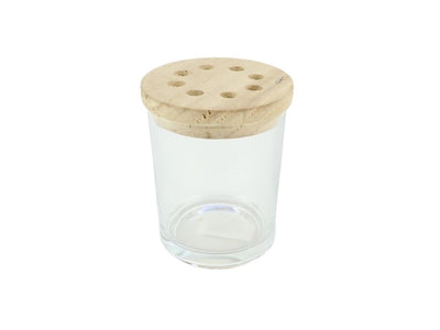 Hbx jarrón natural living con tapa ø9,2xh7,5cm transparente