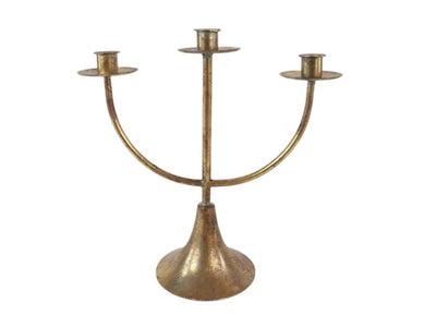 Hbx natural living candelabro 3 brazos metal dorado 30x13x30cm