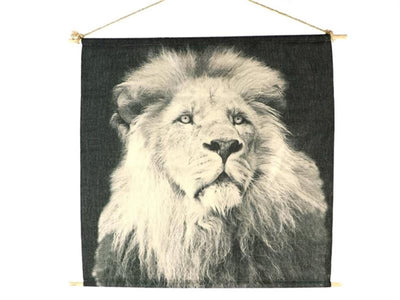 Hbx natural living decoración de pared tela león 70x70x1,2cm