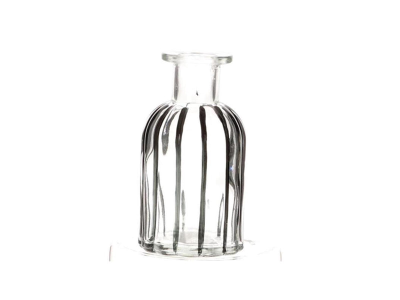 HBx natural living jarrón botella vidrio h10cm negro-transparente