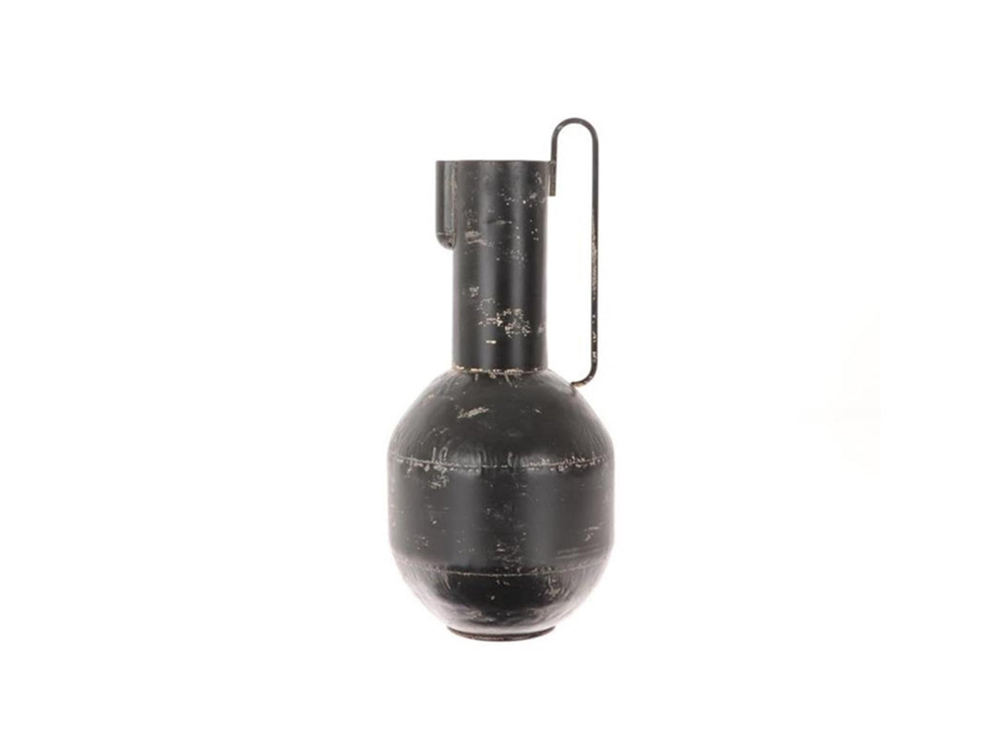 Hbx jarrón natural living metal con asa ø23xh50cm antiguo