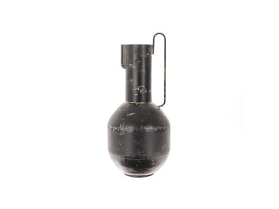 Hbx jarrón natural living metal con asa ø23xh50cm antiguo