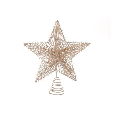 HBx natural living peak star spirale glitter 20xh23cm oro