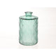 Hbx natural living vaas vinty glas met reliëf ø9xh15cm groen