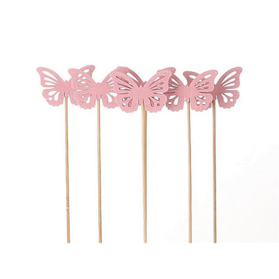 HBx plug per piante viventi naturali farfalla 6 pezzi 50 cm rosa