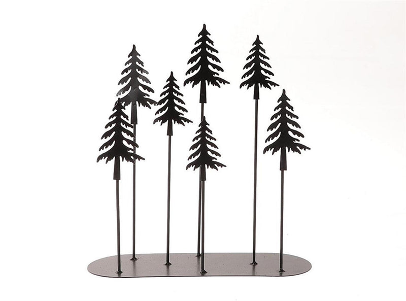 Hbx natural living kerstbomen tafereel 28x30cm zwart metaal
