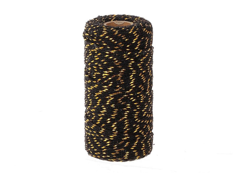HBx natural living cuerda algodón en carrete 100m negro oro