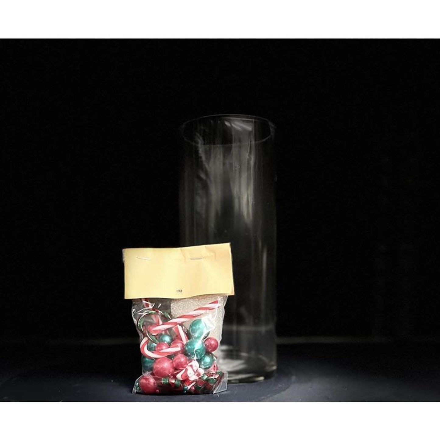 Jarrón vivo natural HBx con cuentas de agua decorativas alegría navideña
