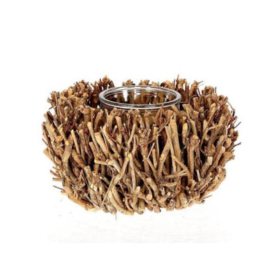 Hbx portacandele natural living ramo tè d22h12