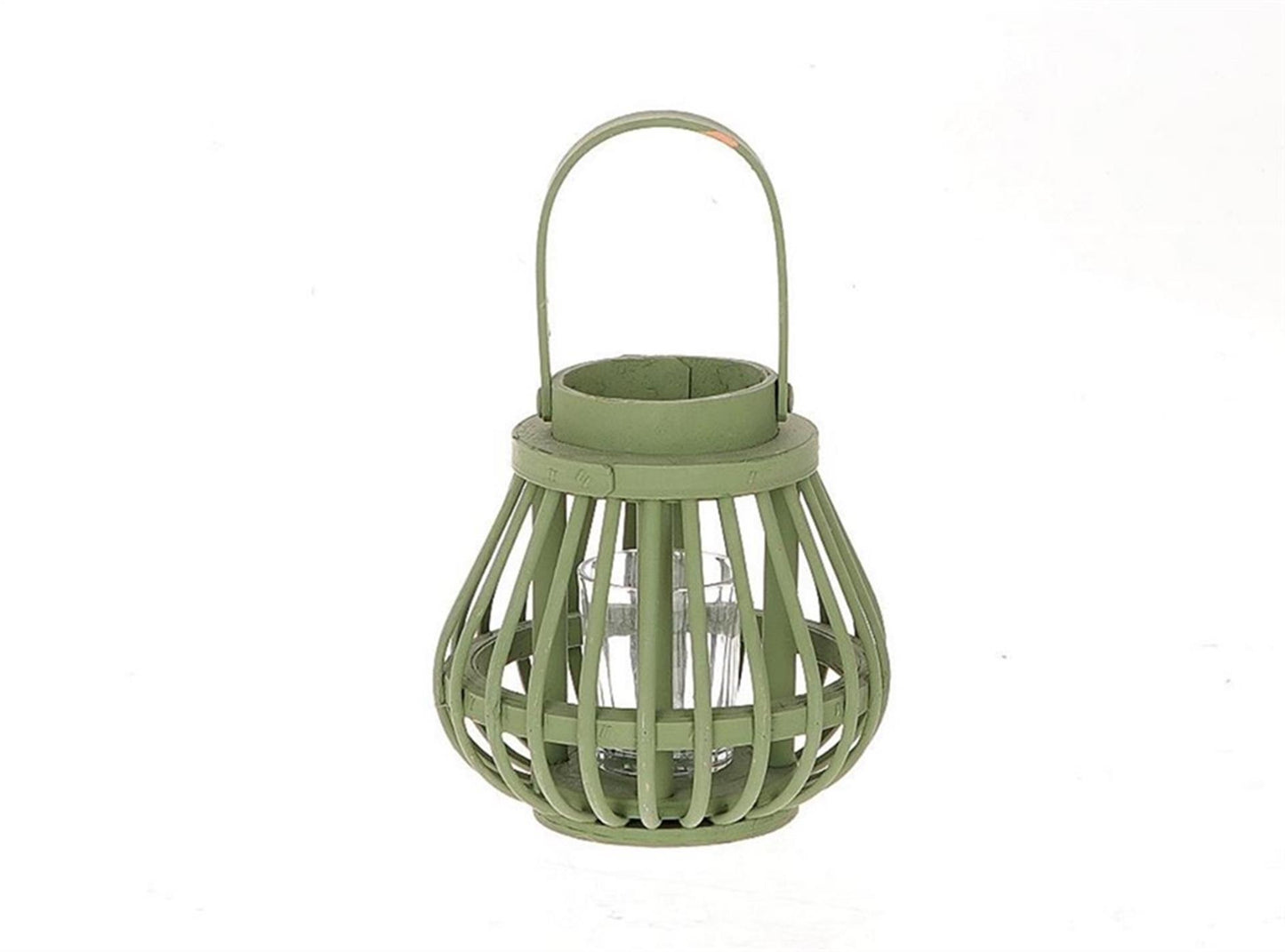 Lanterna HBx Natural Living con vetro h15cm verde