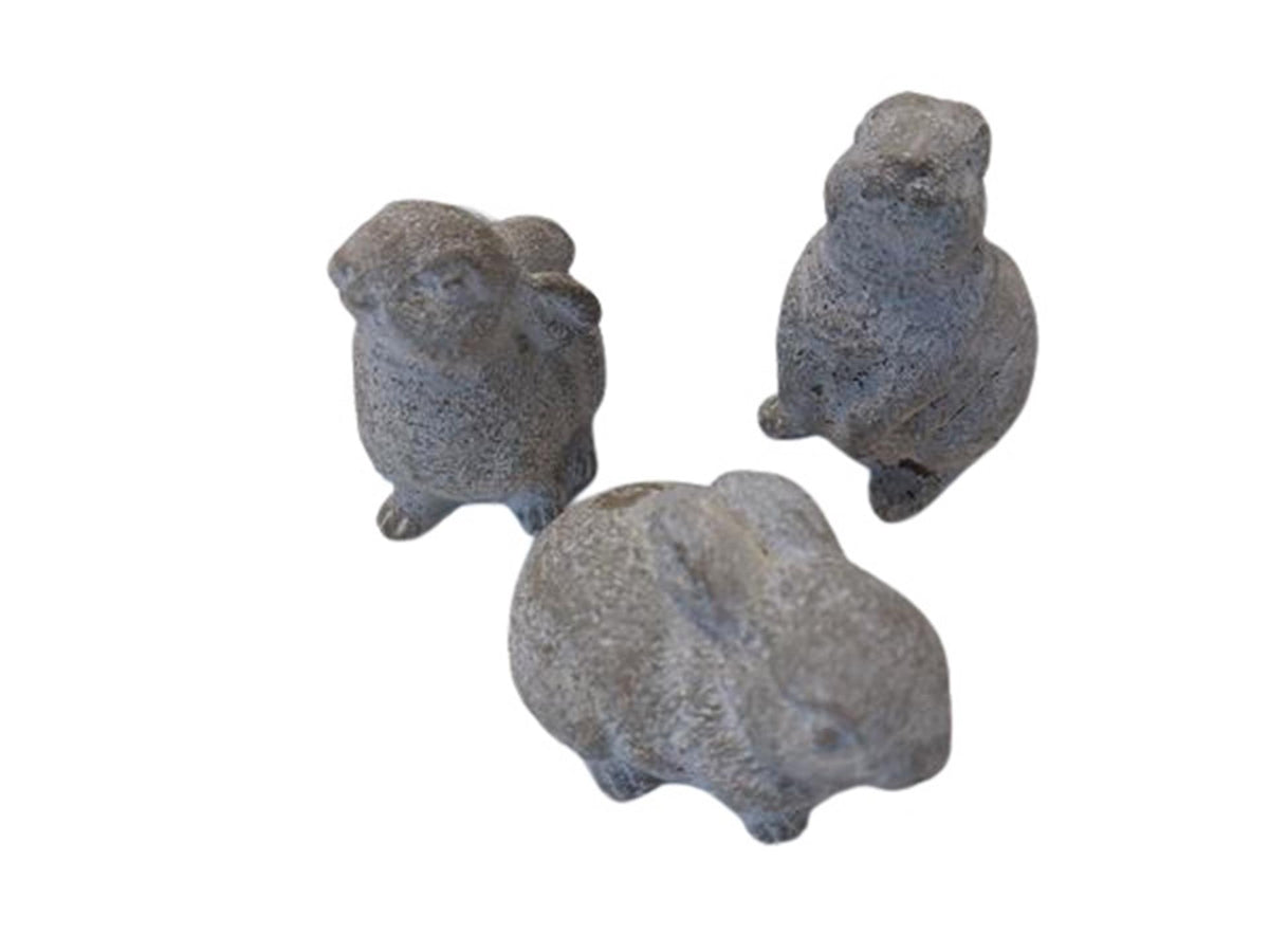 Hbx natural living statue rabbit gray h9cm concrete