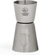 Leopold vienna - barmaatje 20 40ml cocktail rvs jigger - pipet met lasergravure flowers