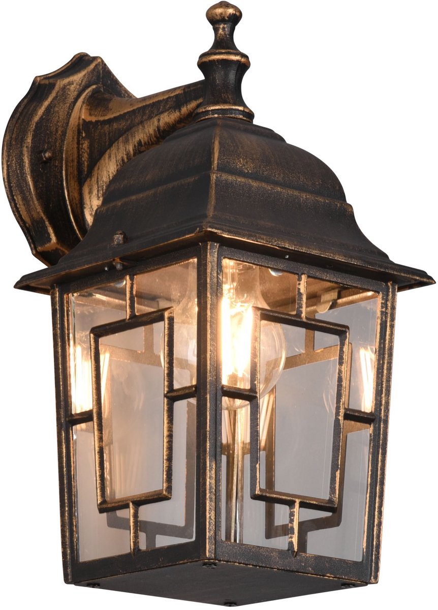 Trio volturno - lámpara de pared - óxido antiguo - excl. 1x e27 4w - iluminación exterior - ip23
