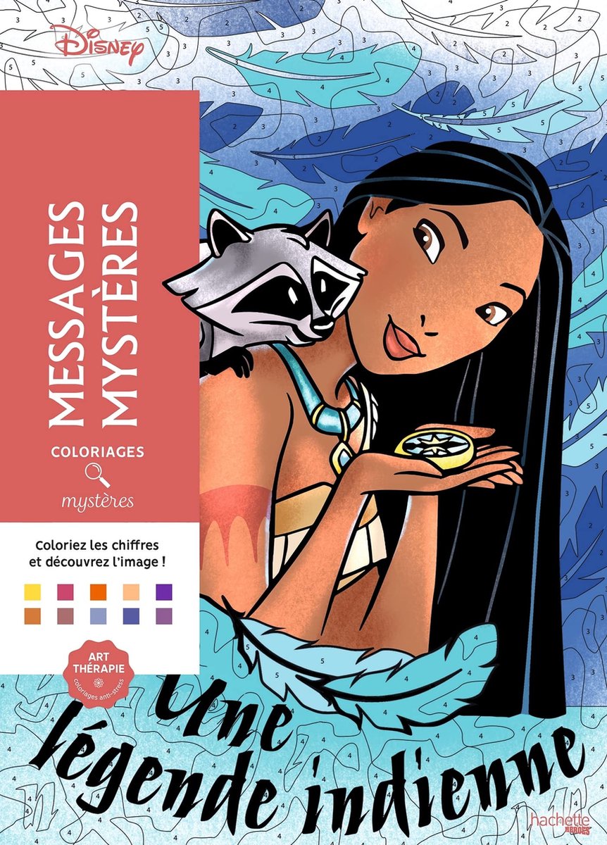 Hachette heroes disney coloriages mystères - messages mystères - hachette - kleurboek voor volwassenen - kleuren op nummer