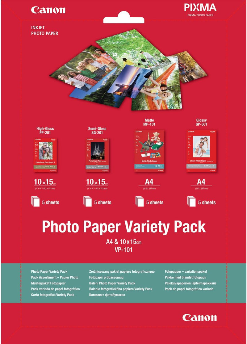 Canon - carta fotografica - confezione varia - 10 x 15 cm e a4 - 20 fogli