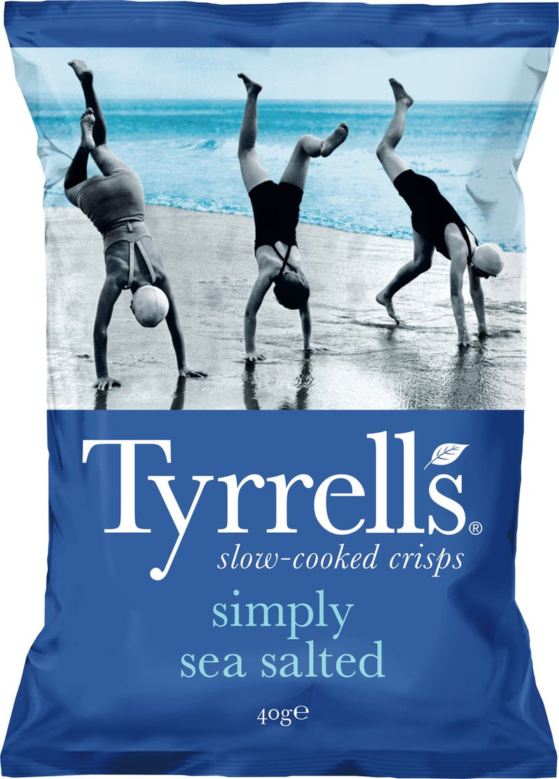 Chips Tyrrells simplemente con sal marina 18 x 40 gramos